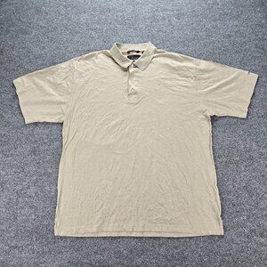 Greg Norman Polo Shirt Mens XL Beige Short Sleeve Vintage Golf Preppy‎ Casual